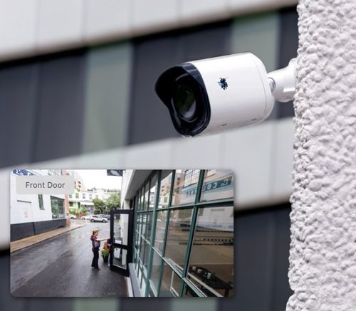 security camera outside of business looking at entrance